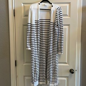 Cabi Victory patchwork stripe cardigan/duster